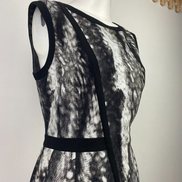 David Lawrence Size 8 Black White Women's Dress Pencil Sleeveless Workwear - Picture 7 of 15